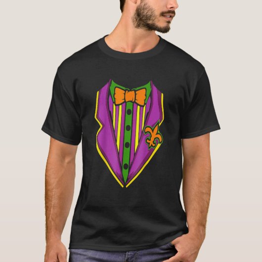 T-shirt Tuxedo Costume Mardi Gras Carnival Parade Masquera (Devant)