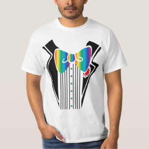 T-shirt Tuxedo - Cravate arc-en-ciel