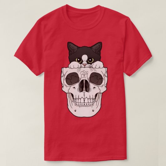 T-shirt Tuxedo kitty skull (Design devant)