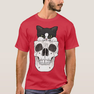 T-shirt Tuxedo kitty skull