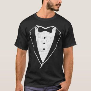 T-shirt Tuxedo Tux Dinner Veste Code Robe Partie Cravate n