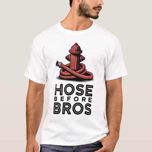 T-shirt Tuyau avant les frères | Citation drôle de pompier (Devant)