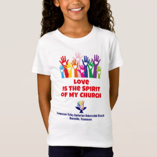 T-Shirt TVUUC Cœurs/Mains L'AMOUR est l'Esprit