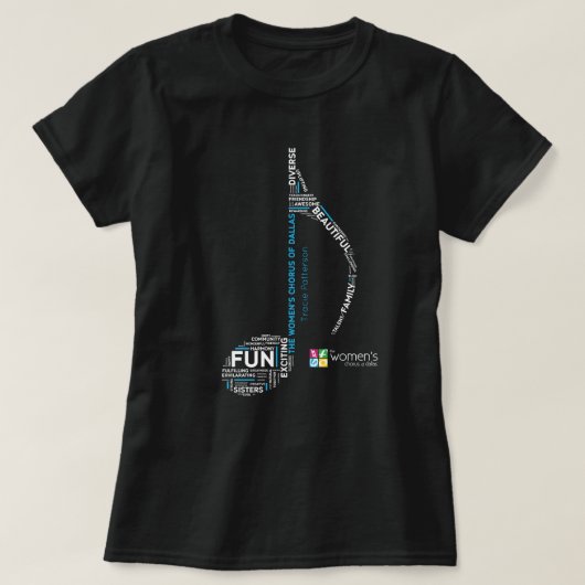 T-shirt TWCD - Mots Note Bleu (Design devant)