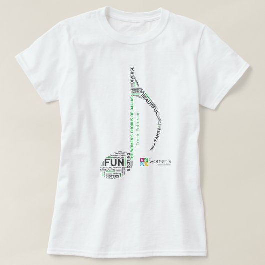 T-shirt TWCD - Notes en vert (Design devant)