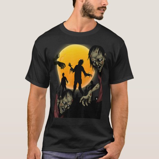 T-shirt TWEAR Halloween Zombie Dead Walking Scary Co (Devant)