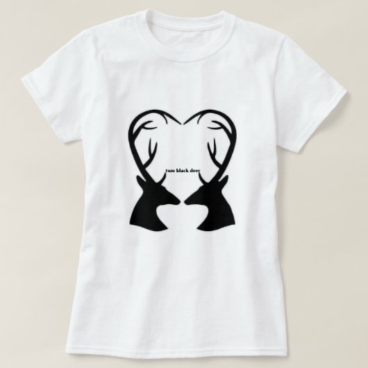T-SHIRT TWEE ZWARTE HERTEN (Design voorkant)