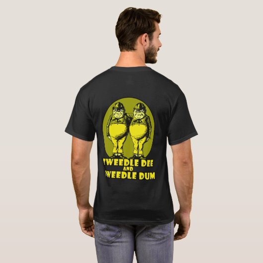 T-shirt Tweedle Dee et Tweedle le jaune de logo de Dum (Dos entier)