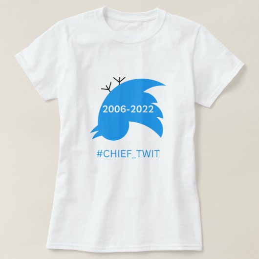 T-shirt tweet mort humoristique (Design devant)