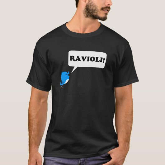 T-shirt Tweeter - noir de chemise de ravioli (Devant)