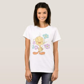 T-shirt Tweety Purple Blue Flowers (Devant entier)