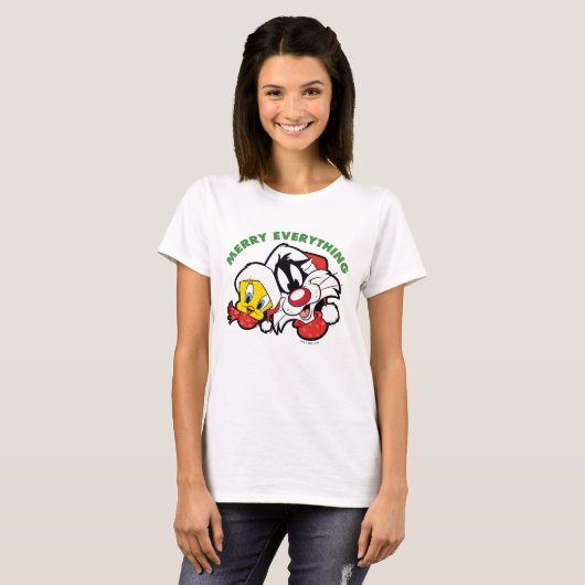 T-shirt TWEETY™ & SYLVESTER™ "Joyeux tout" (Devant entier)