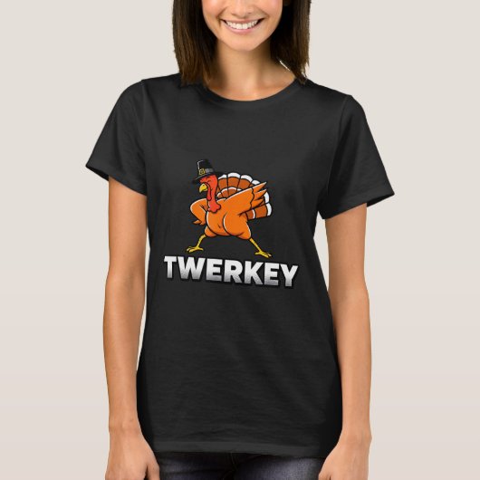 T-shirt Twerkey Danse du Trou du Cul de dinde de Thanksgiv (Devant)