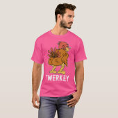 T-shirt Twerkey Twerking Dinde Drôle de Dinde de Danse Mer (Devant entier)