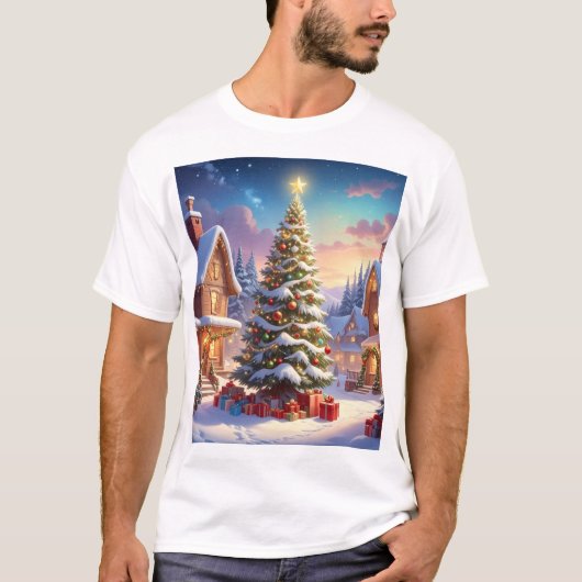 T-shirt Twilight Christmas Village – Holiday Magic Under t (Devant)