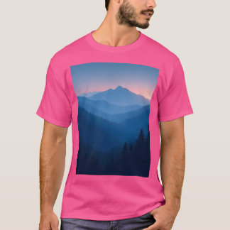 T-shirt Twilight Whisper Graphique de paysage de montagne 
