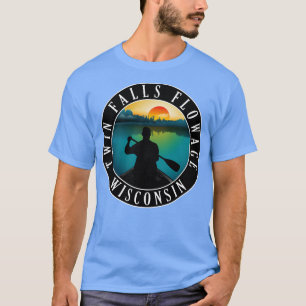 T-shirt Twin Falls Flower Wisconsin Canoë
