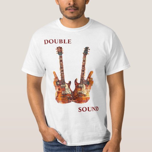 T-shirt Twin Guitar Flame Collage (Devant)