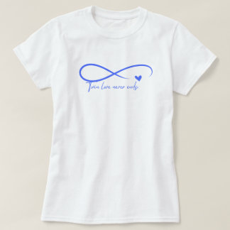 T-shirt Twin Love n'arrête jamais la chemise à style fémin