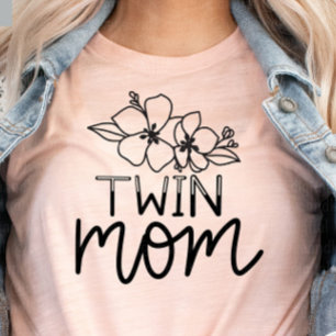 T-shirt Twin Maman tendance Fleurs sauvages Script