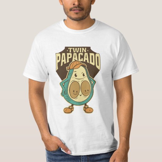 T-shirt Twin Papacado Avocado Père Papa (Devant)