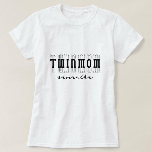 T-shirt Twins Maman of 2 Custom Monogram Mères Day Cadeau (Design devant)