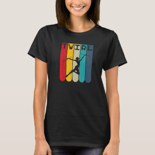 T-shirt Twirl Lignes Rétro Twirler Baton Twirler