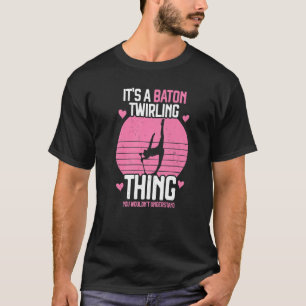 T-shirt Twirlers Majorette Baton Twirling Dance Girl Silho