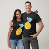 T-shirt Twitter Bird Flying With Doge Coin drôle (Unisexe)