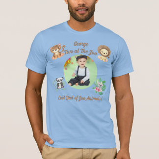 T-shirt Two at the Zoo Safari Jungle Animals Birthday Dad