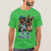 T-shirt two dogs rocking tee design funny (Devant)