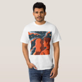 T-shirt Two Figures Contemplating an Abstract Cosmic Scene (Devant entier)