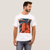 T-shirt Two Figures Contemplating an Abstract Cosmic Scene (Devant entier)