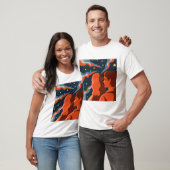 T-shirt Two Figures Contemplating an Abstract Cosmic Scene (Unisexe)