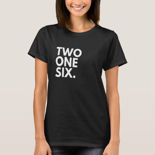 T-shirt TWO ONE SIX Area Code 216 Cleveland OH Ohio USA (Devant)