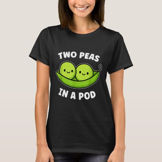 T-shirt Two Peas In A D Cute Kawaii Funny (Devant)