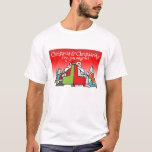 T-shirt Two Santas: One You Outgrow -<br><div class="desc">One white-bearded "Santa" fills our stockings with goodies—The other fills our noggins with @#%&!  See more of my unique atheist creations at Zazzle.com/atheistcards and —> DOWNLOAD MY FREE CARDS at: atheistcards.com!</div>