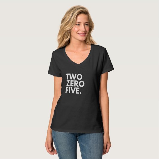 T-shirt TWO ZERO FIVE Area Code 205 Birmingham AL Alabama  (Devant entier)