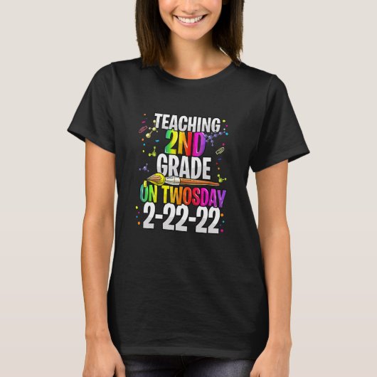 T-shirt Twosday 22222 2nd Grade Teacher Teaching Second St (Devant)