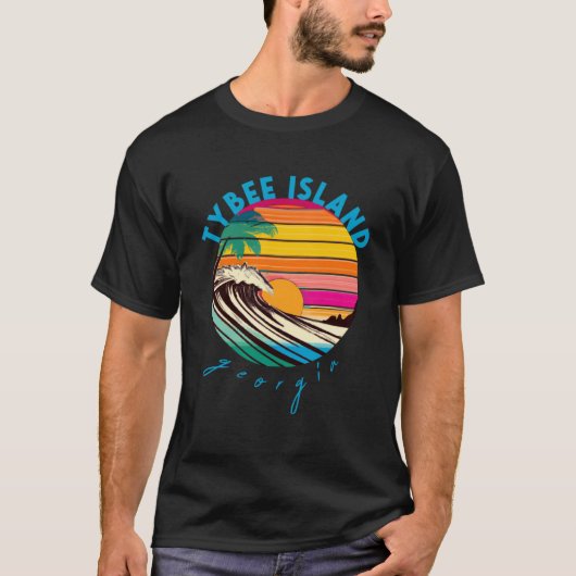 T-shirt Tybee Island Retro 1980 Style Georgia Beach (Devant)