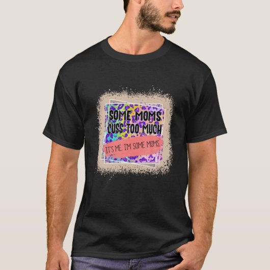T-shirt Tye Dye Leopard Maman Bleached Joyeuse fête des mè (Devant)