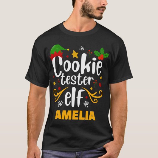 T-shirt Tygraphy Cookie Tester Elf Family Matching T Shirt (Devant)