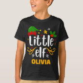 T-shirt Tygraphy Little Elf Fun Family Matching T Shirt  (Devant)