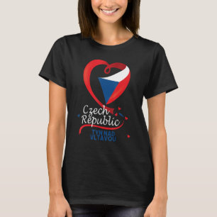 T-shirt Tyn Nad Vltavou Czech Republic Heart Flag Coat Of