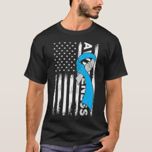 T-shirt Type 1 Diabète guerrier américain Drapeau bleu et