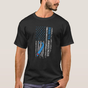 T-shirt Type 1 Sensibilisation au diabète Drapeau américai