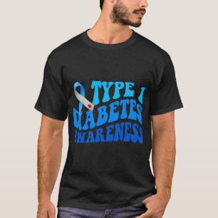 T-shirt Type 1 Sensibilisation au diabète Ruban bleu T1D G