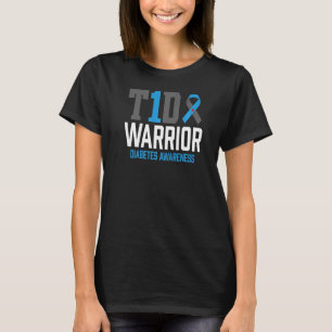 T-shirt Type 1 Sensibilisation au diabète T1D Guerrier Typ