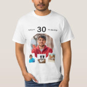 T-shirt Type collage photo d'anniversaire (Devant)