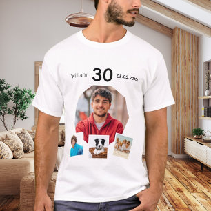 T-shirt Type collage photo d'anniversaire